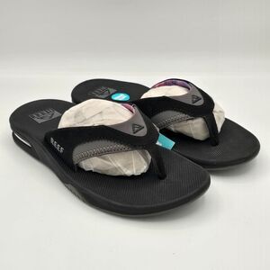 REEF “Fanning” Women’s Flip-Flop Sandal & Sole Bottle Opener (Black/Pink) - Sz 7